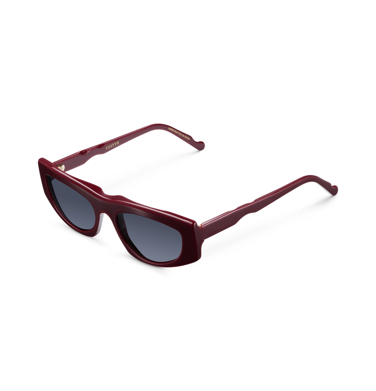 Gafas de sol Suitto Estro para mujer, montura cuadrada de acetato, en burdeos