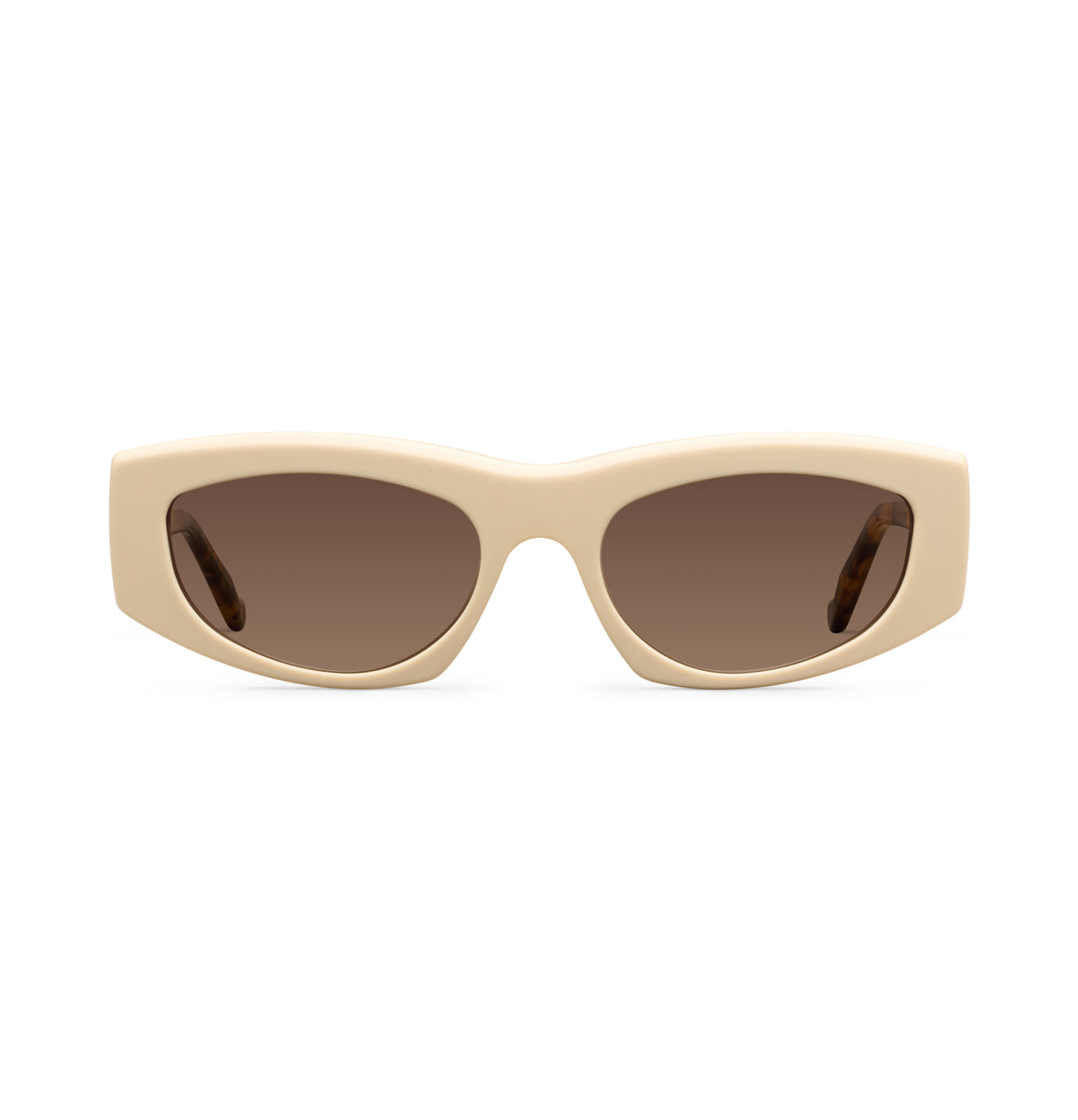 Gafas de sol Suitto Estro para mujer, montura cuadrada de acetato, en crema y carey miel