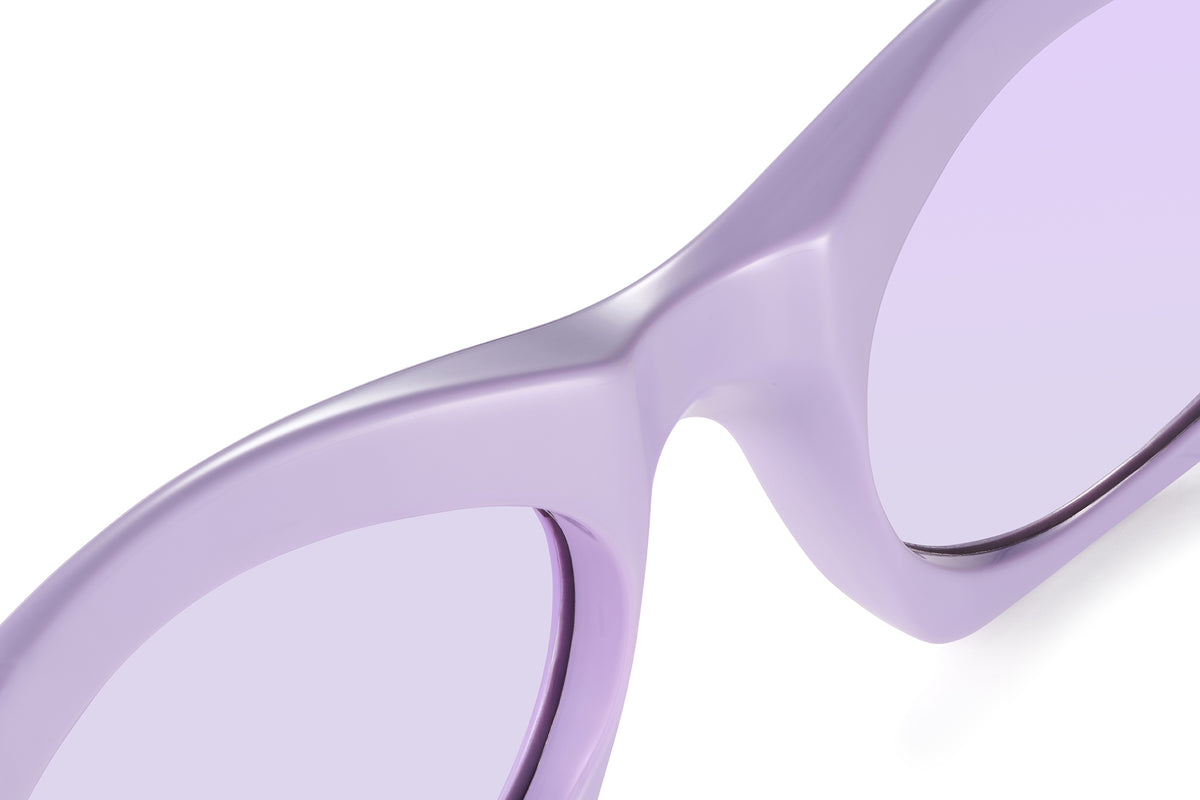 Gafas de sol Suitto Estro para mujer, montura cuadrada de acetato, en violeta pálido