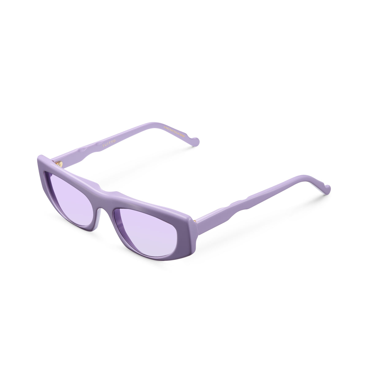 Gafas de sol Suitto Estro para mujer, montura cuadrada de acetato, en violeta pálido