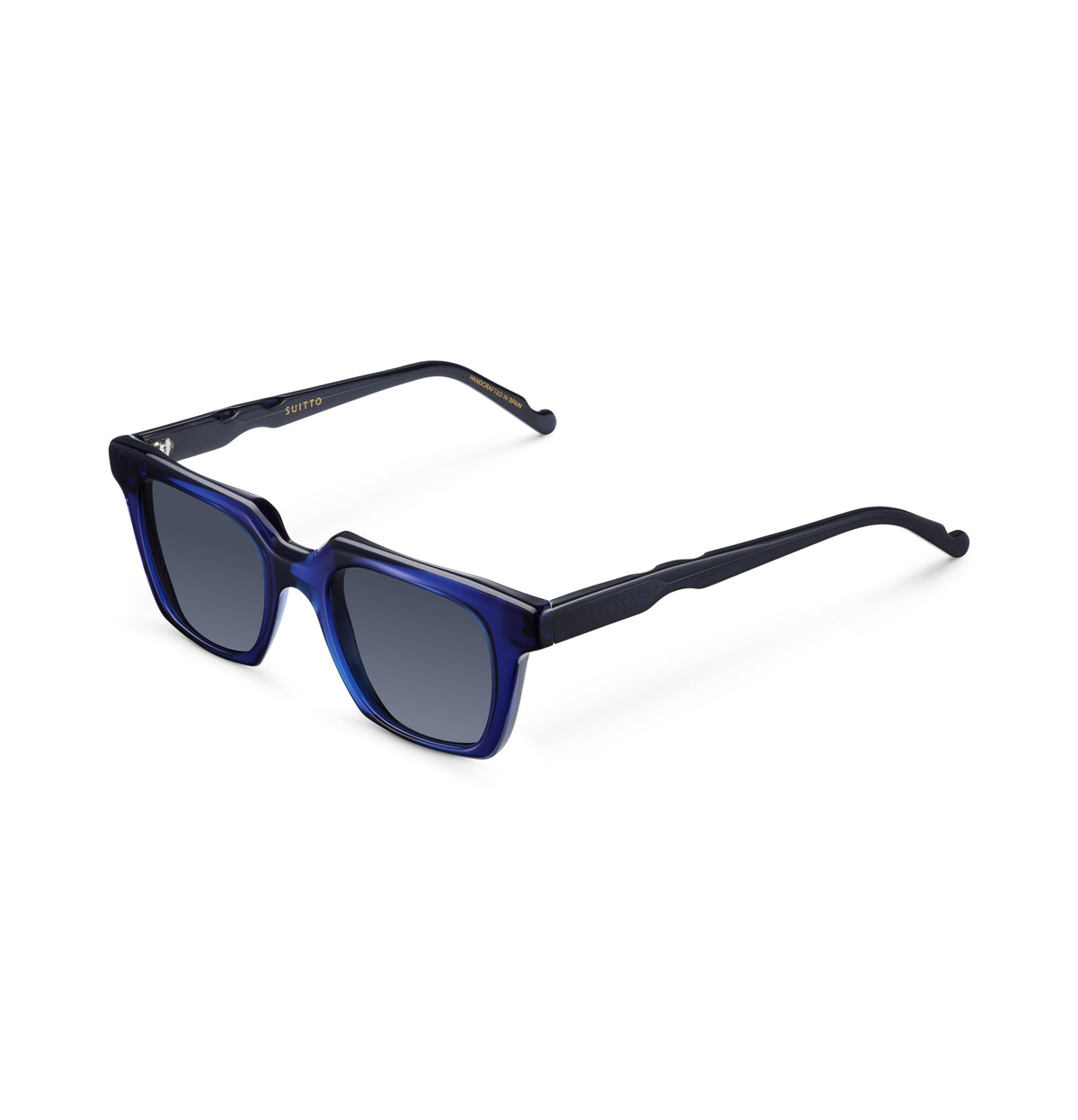 Gafas de sol Suitto Flash para hombre, montura cuadrada de acetato, en azul