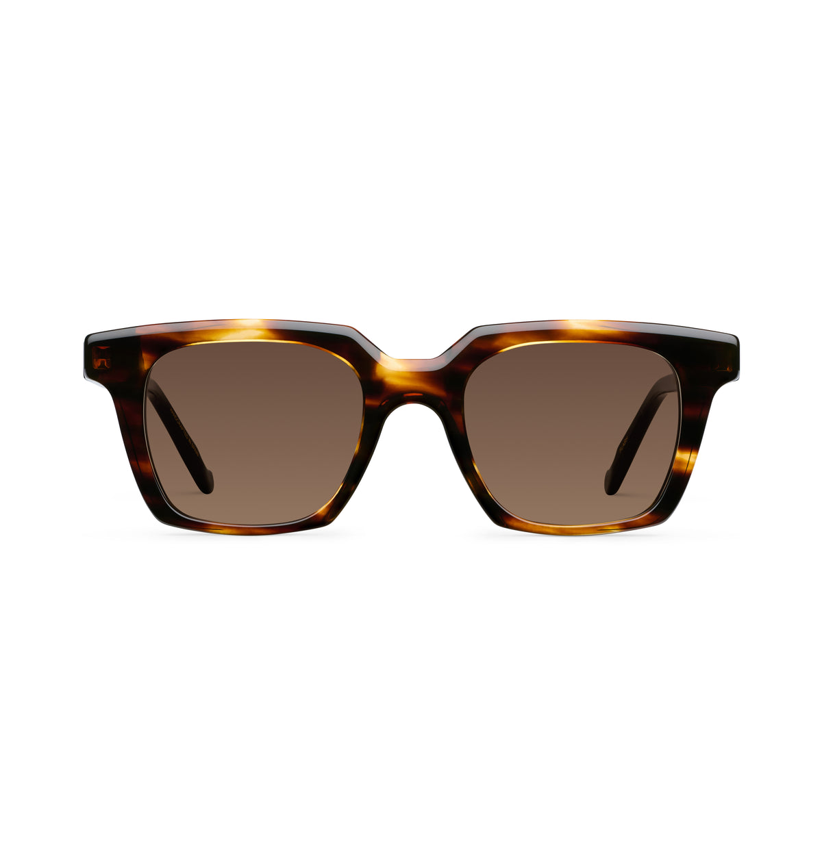 Gafas de sol Suitto Flash para hombre, montura cuadrada de acetato, en carey ambar y negro