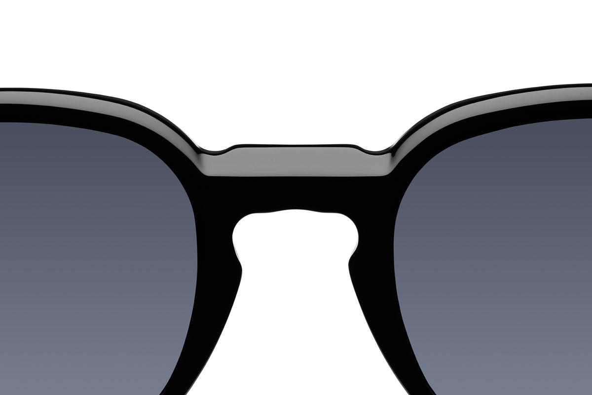 Gafas de sol Suitto Miró para hombre, montura redonda de acetato, en negro