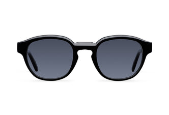 Gafas de sol Suitto Miró para hombre, montura redonda de acetato, en carey ambar y negro