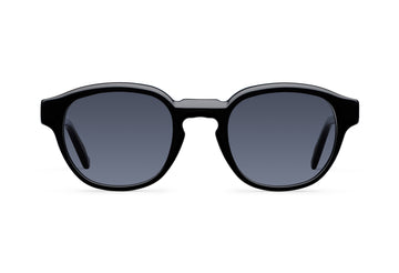 Gafas de sol Suitto Miró para hombre, montura redonda de acetato, en carey ambar y negro