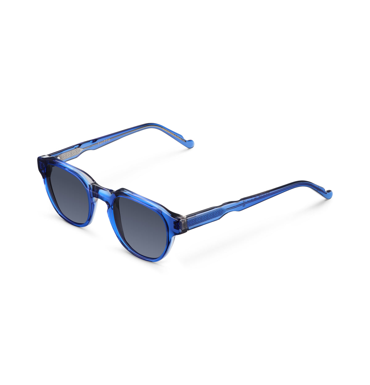 Gafas de sol Suitto Miró para hombre, montura redonda de acetato, en azul