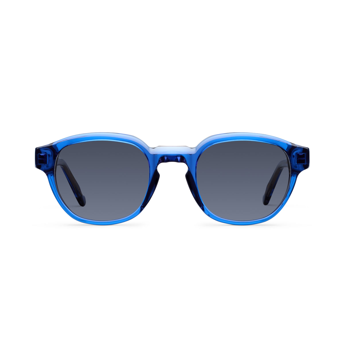 Gafas de sol Suitto Miró para hombre, montura redonda de acetato, en azul