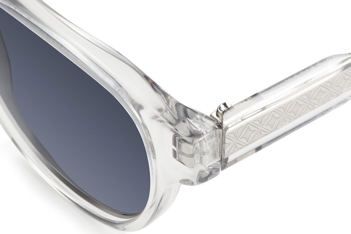Gafas de sol Suitto Miró para hombre, montura redonda de acetato, en transparente