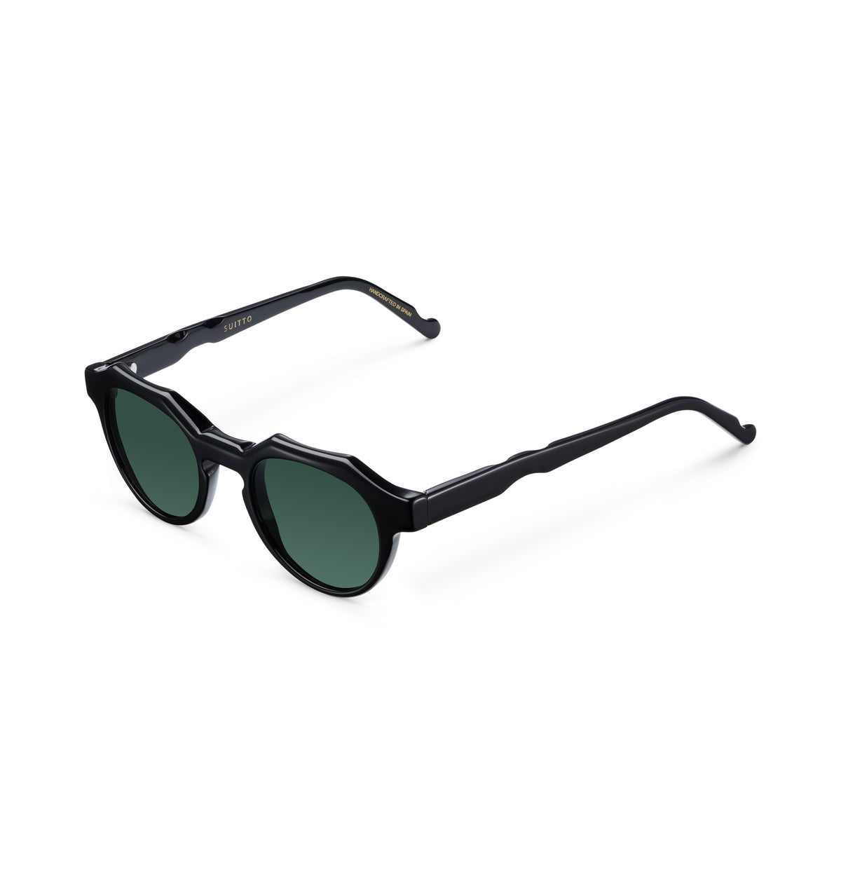 Gafas de sol Suitto Moiré para hombre, montura geométrica de acetato, en negro