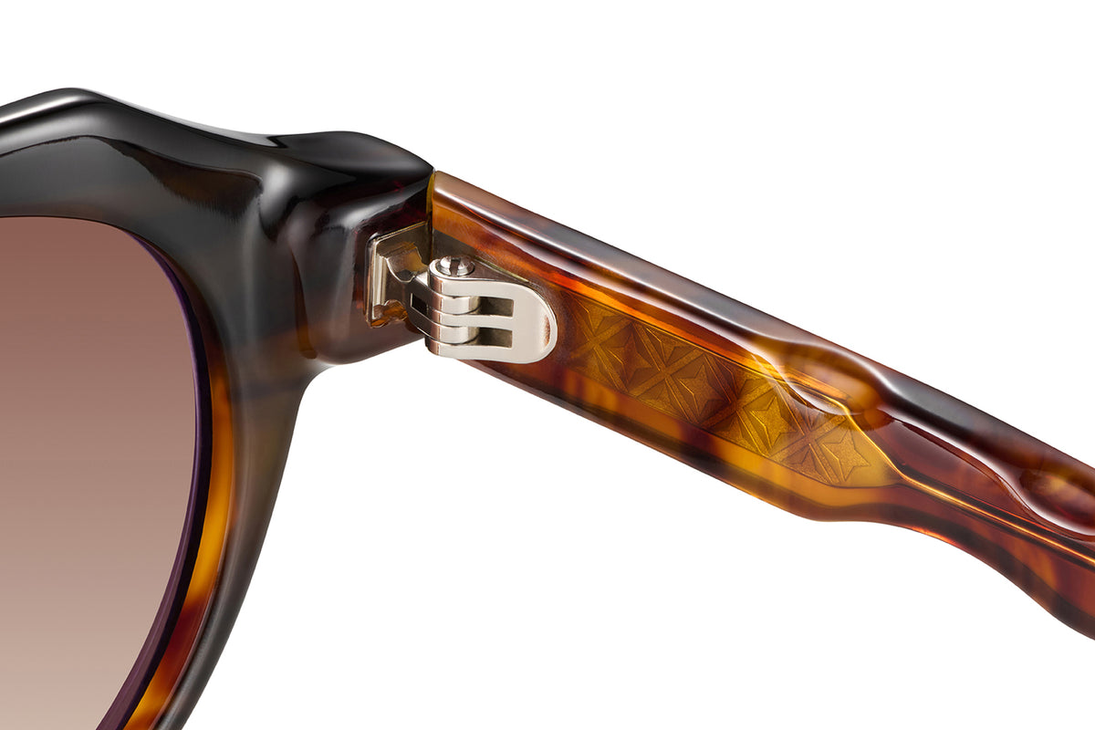 Gafas de sol Suitto Moiré para hombre, montura geométrica de acetato, en negro y carey ambar