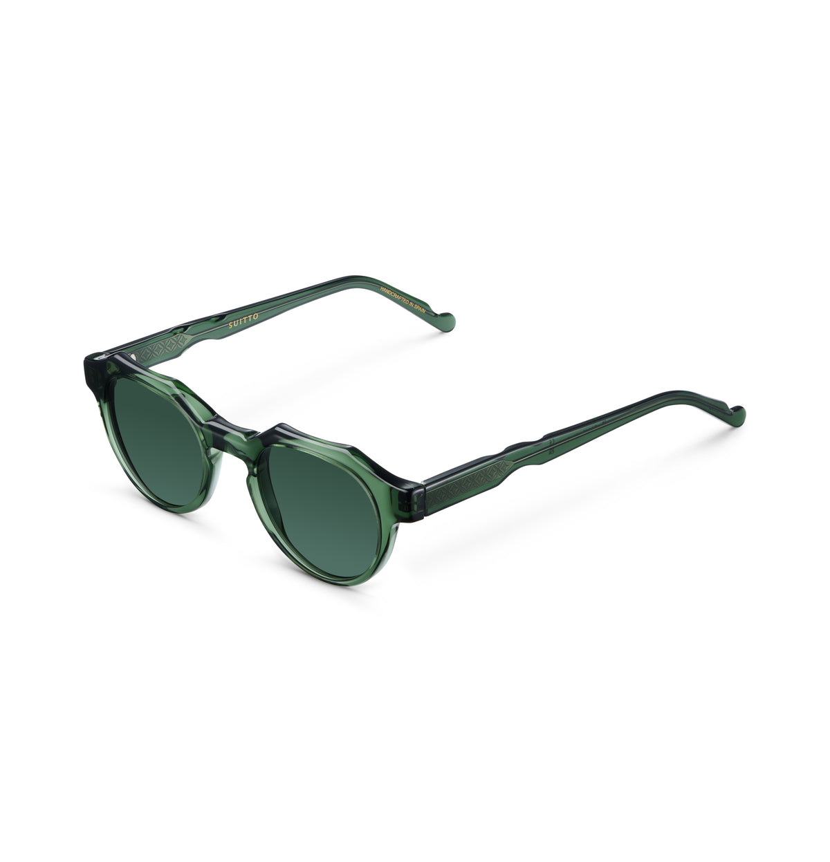 Gafas de sol Suitto Moiré para hombre, montura geométrica de acetato, en verde
