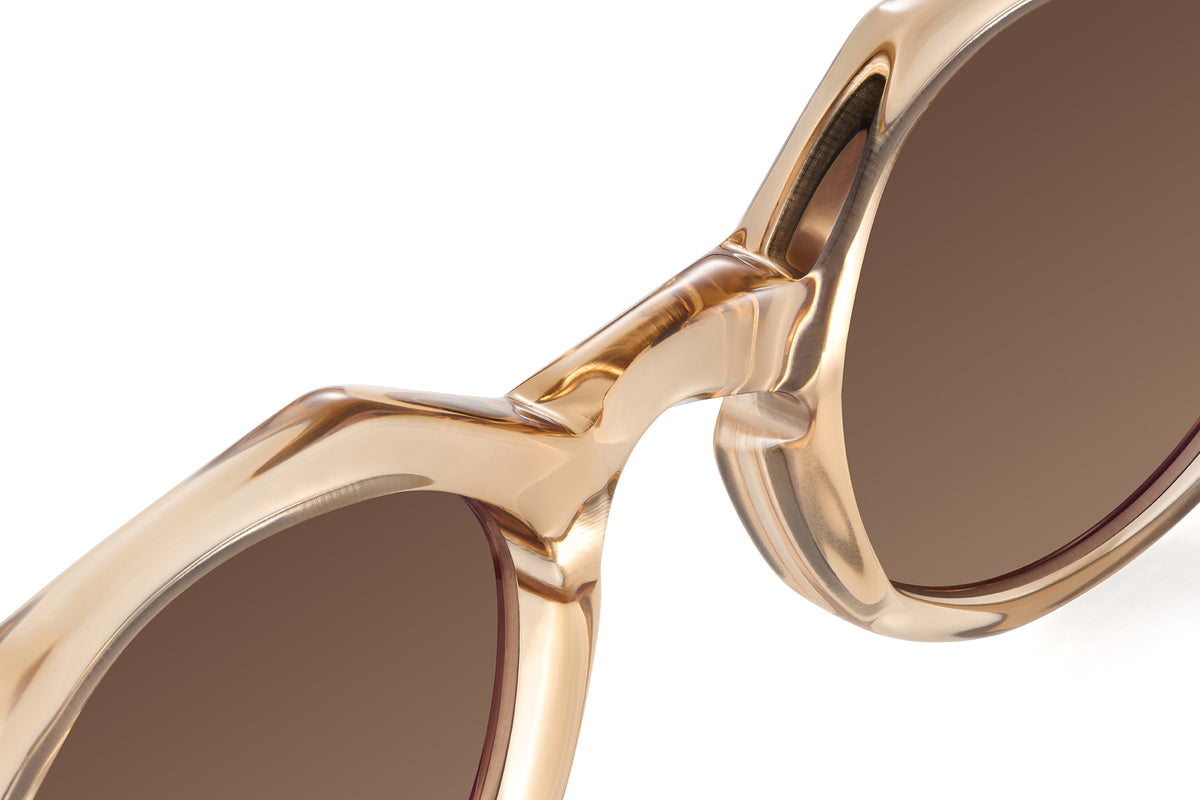 Gafas de sol Suitto Moiré para hombre, montura geométrica de acetato, en crema y carey ambar