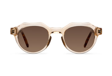 Gafas de sol Suitto Moiré para hombre, montura geométrica de acetato, en crema y carey ambar