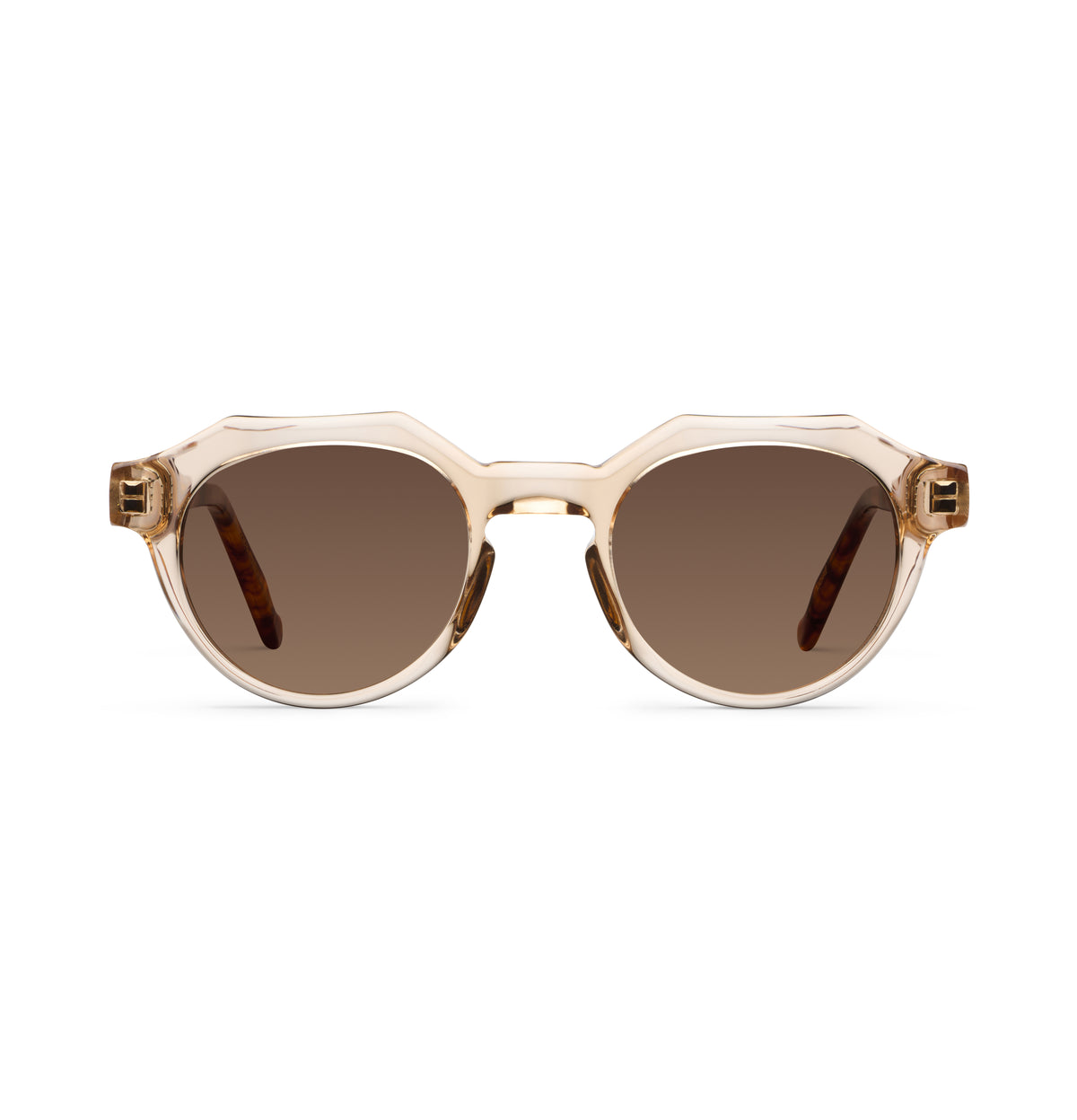 Gafas de sol Suitto Moiré para hombre, montura geométrica de acetato, en crema y carey ambar