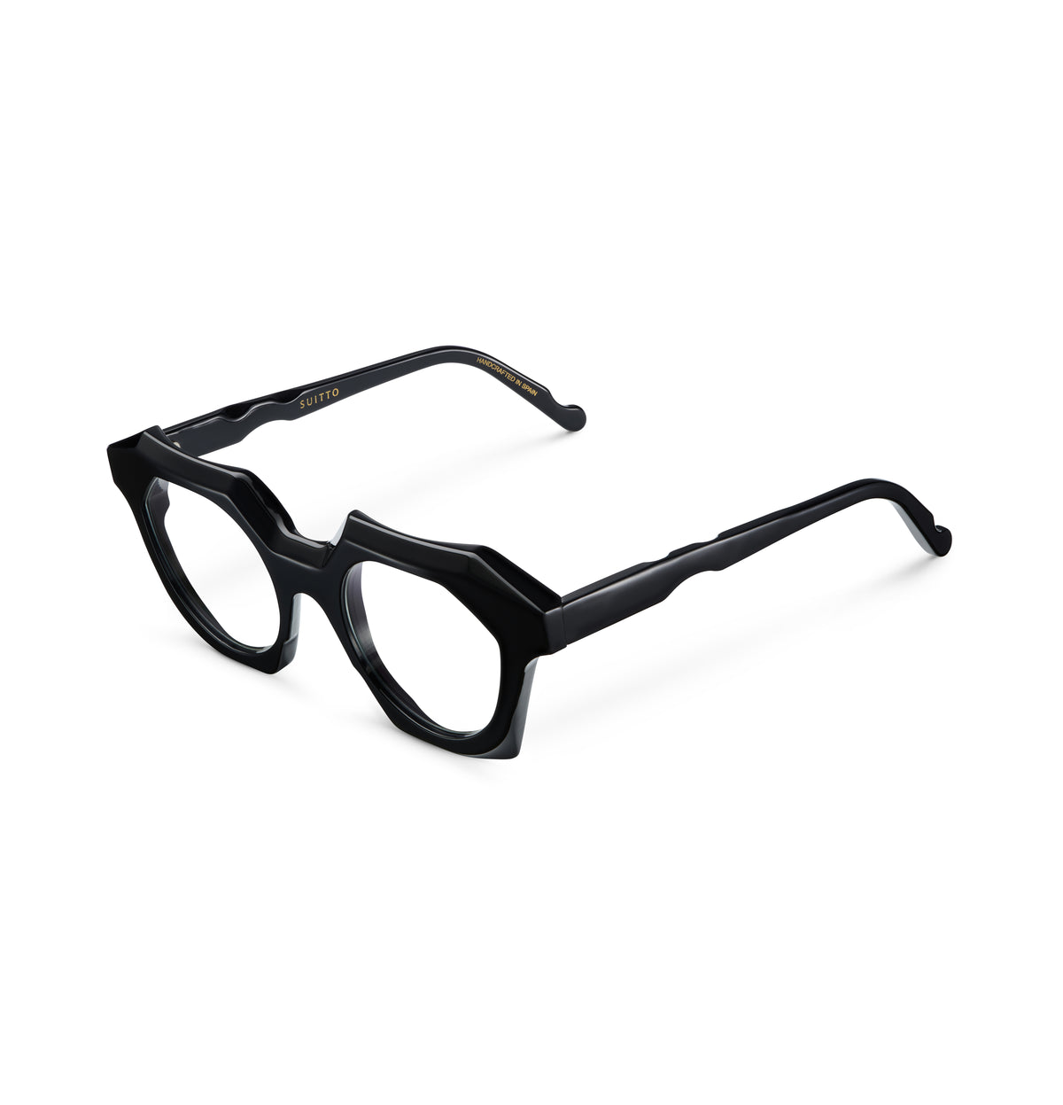 Gafas graduadas Suitto Musa para mujer, montura geométrica de acetato, en negro