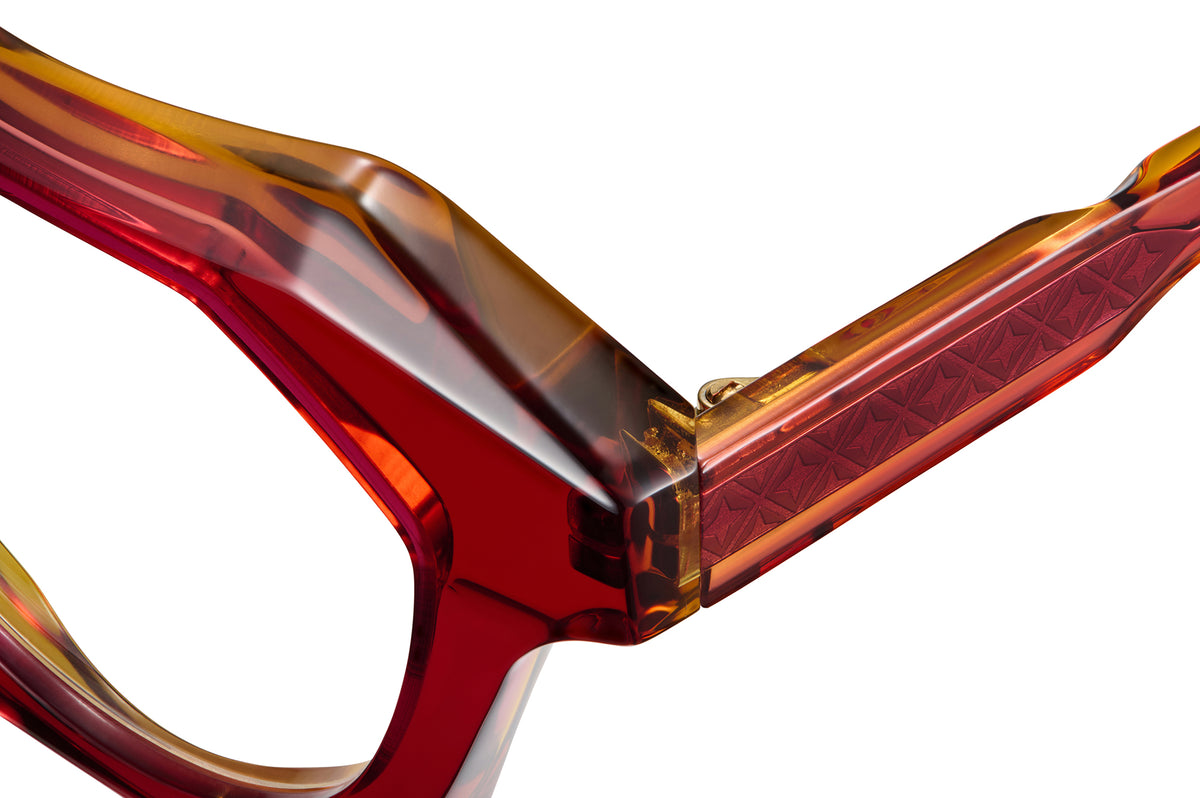 Gafas graduadas Suitto Musa para mujer, montura geométrica de acetato, en rojo