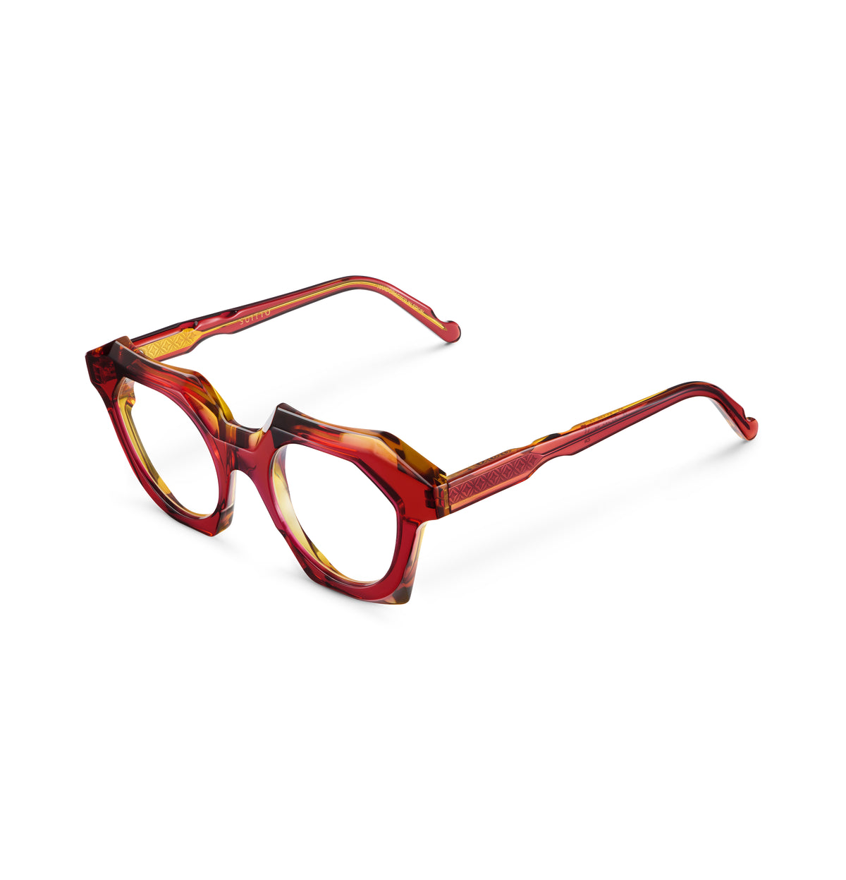 Gafas graduadas Suitto Musa para mujer, montura geométrica de acetato, en rojo
