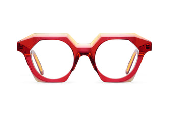 Gafas graduadas Suitto Musa para mujer, montura geométrica de acetato, en rojo