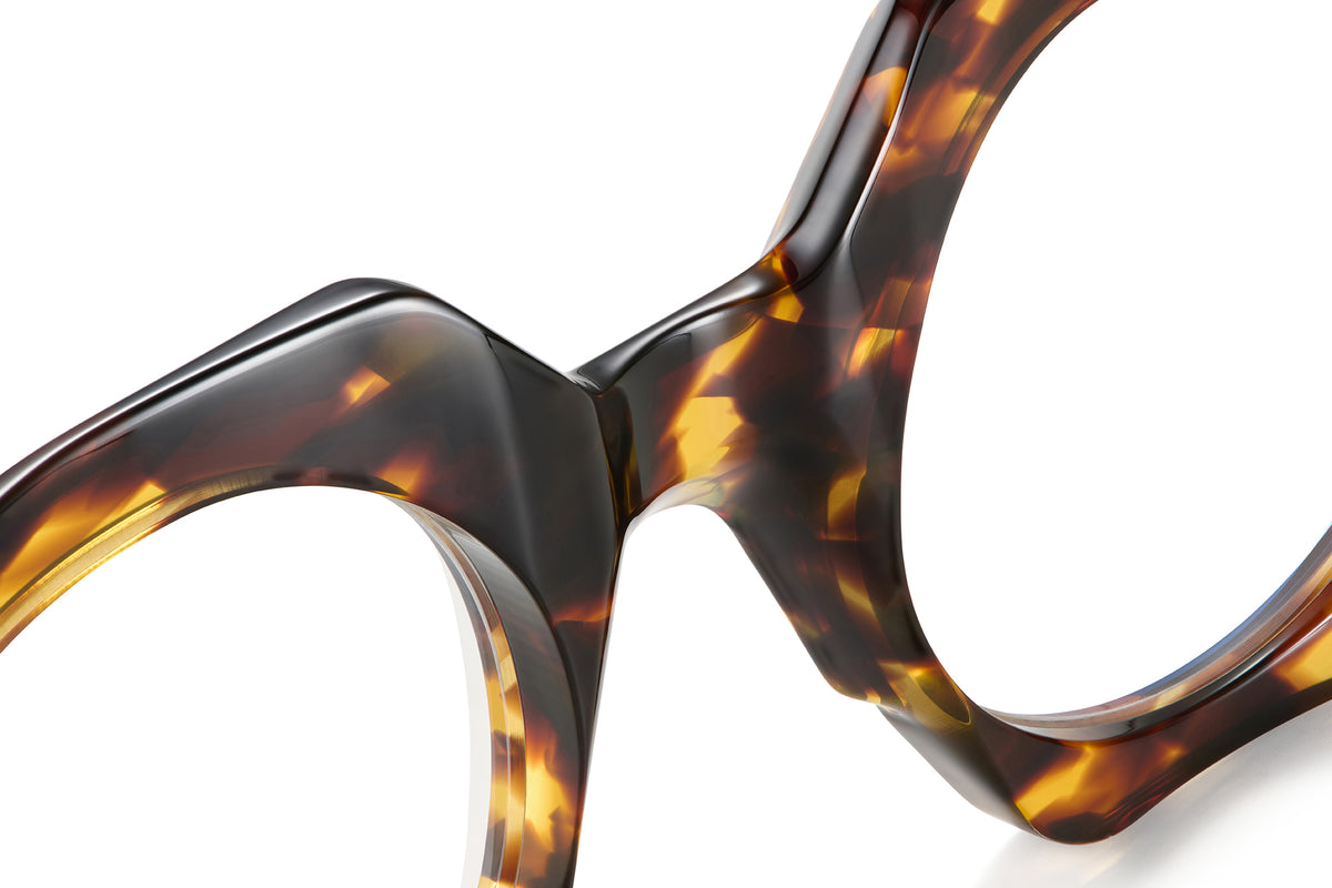 Gafas graduadas Suitto Musa para mujer, montura geométrica de acetato, en carey ambar y verde