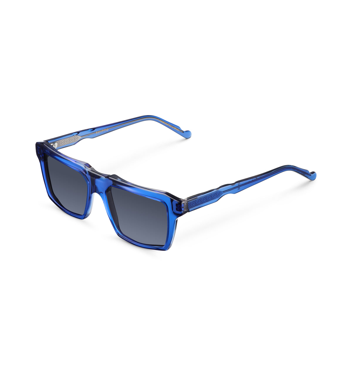 Gafas de sol Suitto Númen para hombre, montura cuadrada de acetato, en azul