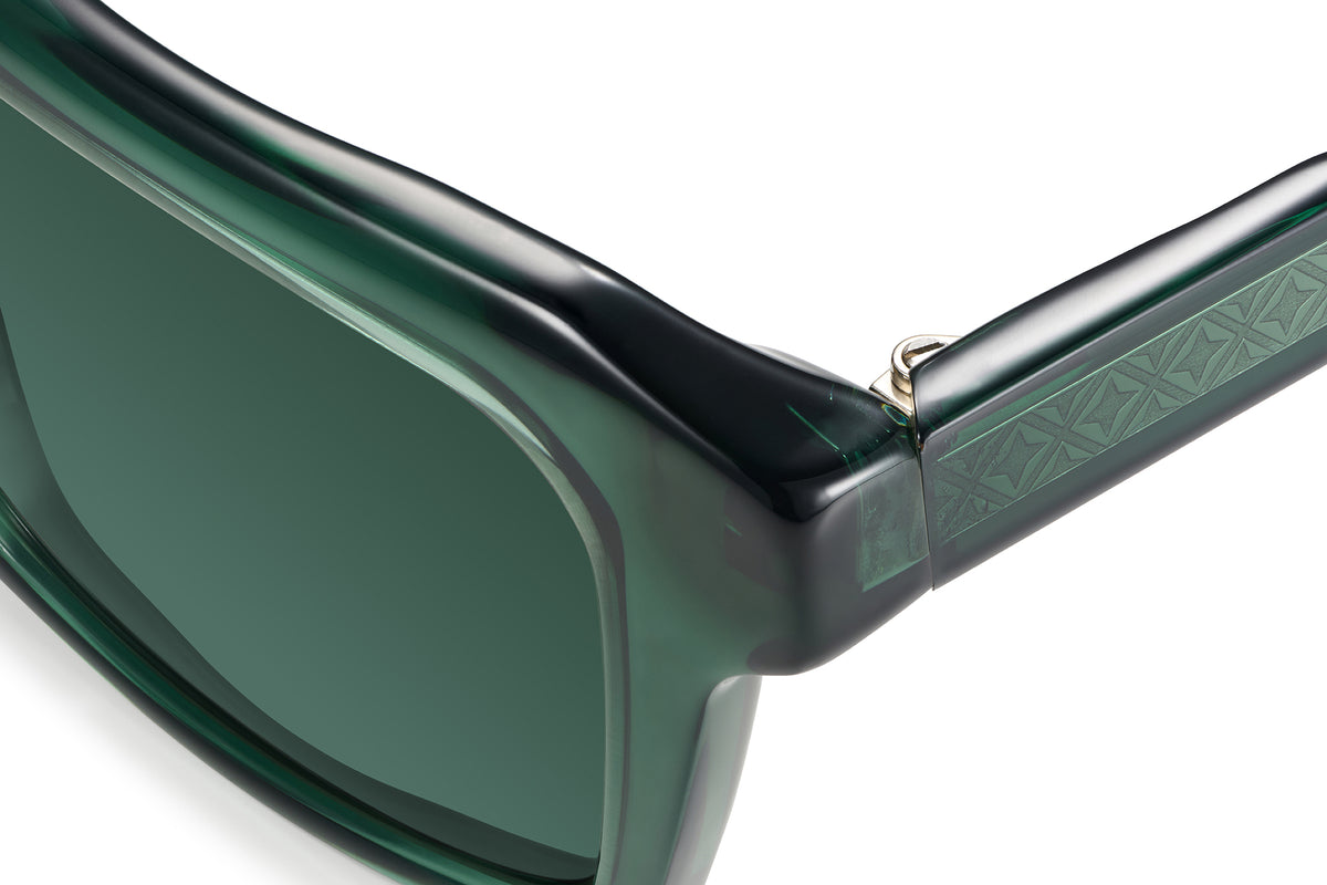 Gafas de sol Suitto Númen para hombre, montura cuadrada de acetato, en verde