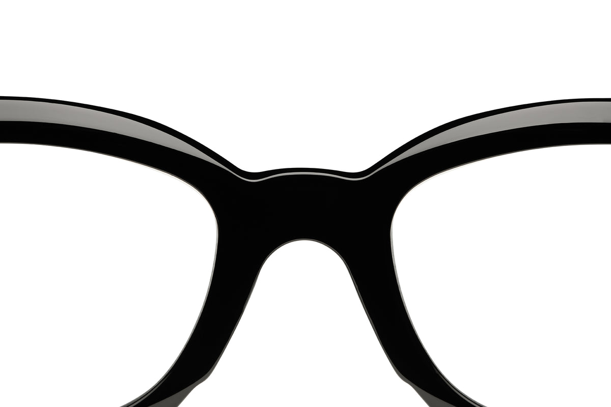 Gafas graduadas Suitto Oda para mujer, montura cat-eye de acetato, en negro