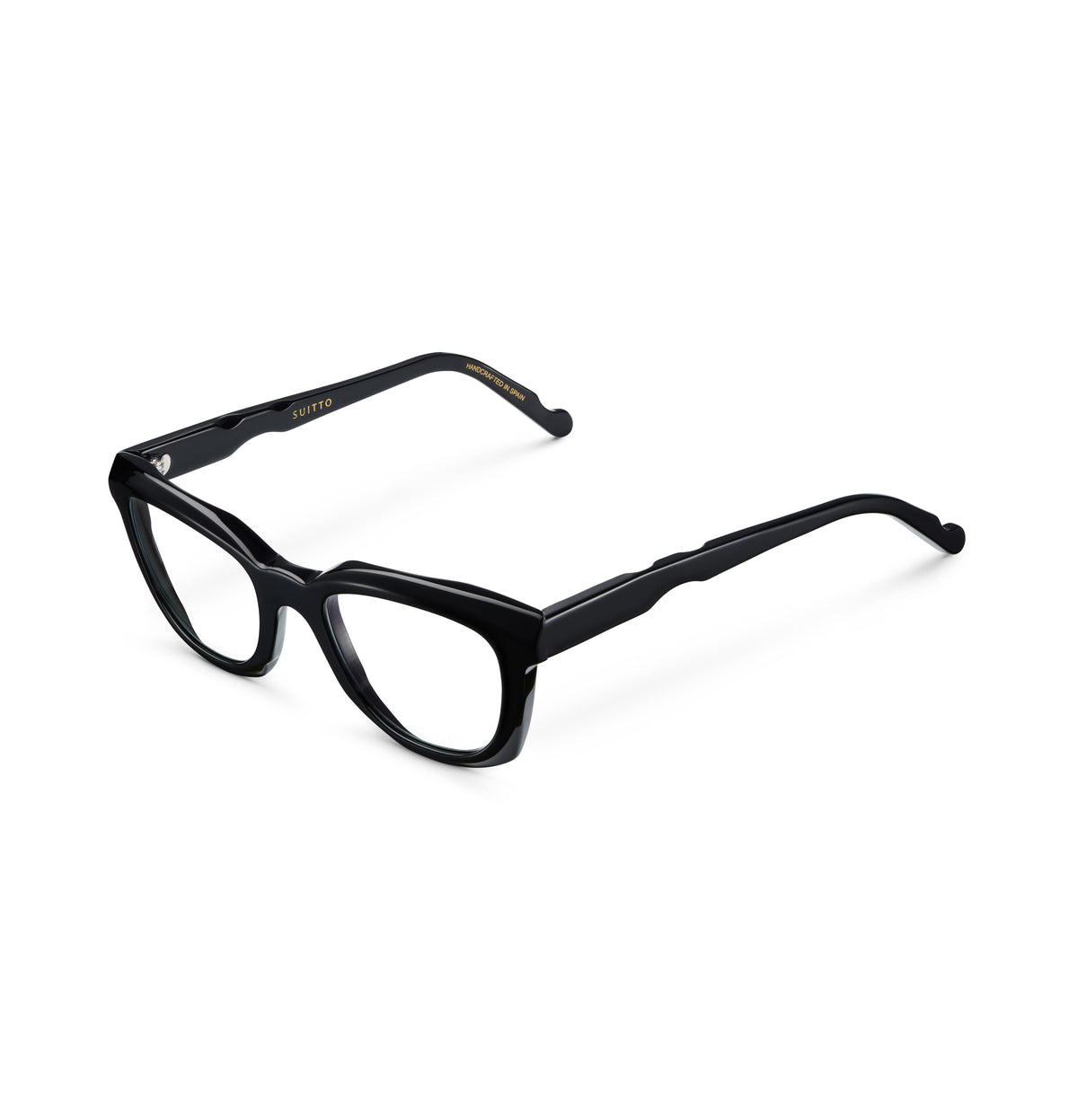 Gafas graduadas Suitto Oda para mujer, montura cat-eye de acetato, en negro