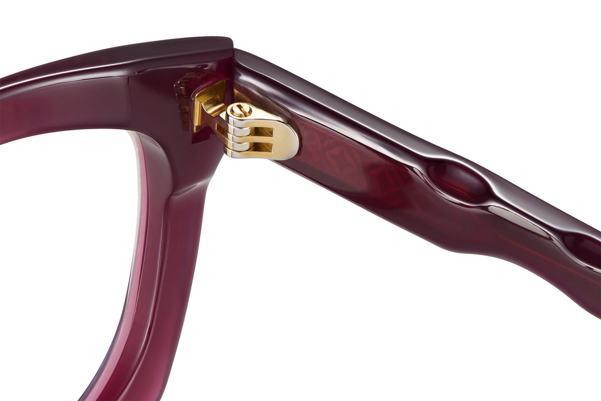 Gafas graduadas Suitto Oda para mujer, montura cat-eye de acetato, en burdeos