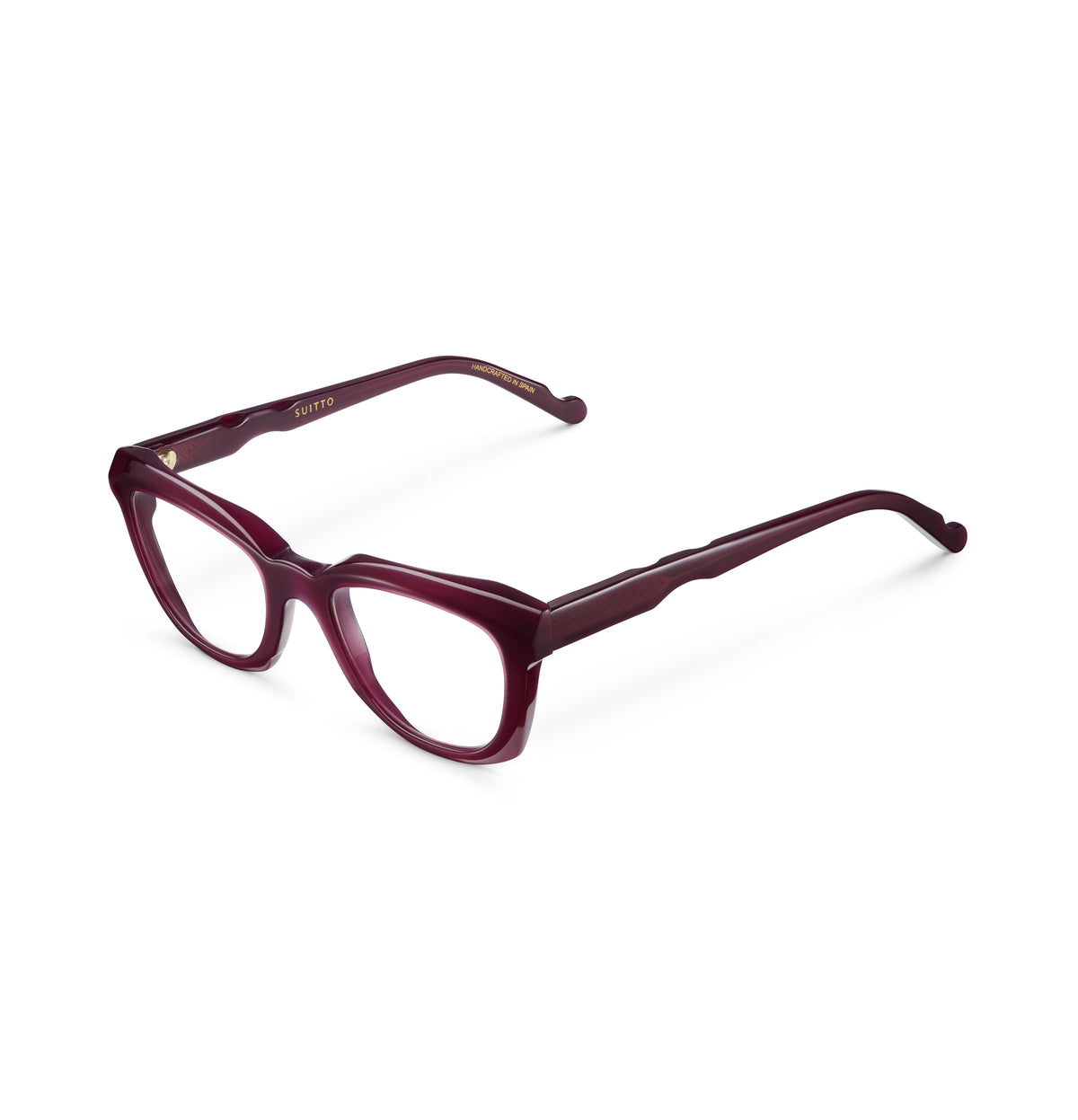 Gafas graduadas Suitto Oda para mujer, montura cat-eye de acetato, en burdeos