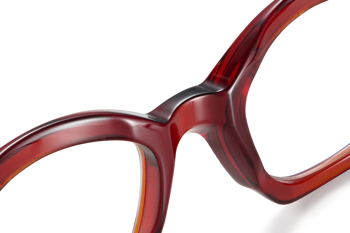 Gafas graduadas Suitto Oda para mujer, montura cat-eye de acetato, en terracota