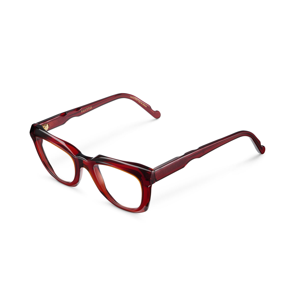 Gafas graduadas Suitto Oda para mujer, montura cat-eye de acetato, en terracota
