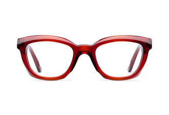 Gafas graduadas Suitto Oda para mujer, montura cat-eye de acetato, en terracota