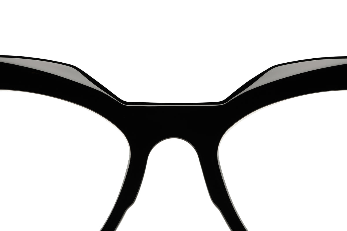 Gafas graduadas Suitto Platea para mujer, montura cat-eye de acetato, en negro