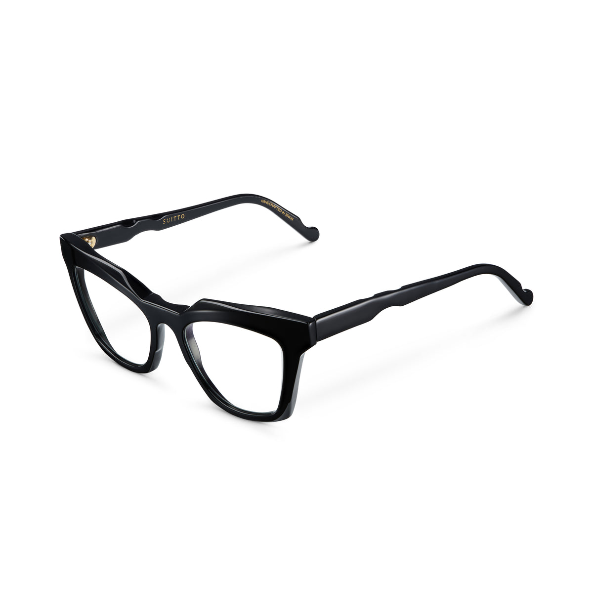 Gafas graduadas Suitto Platea para mujer, montura cat-eye de acetato, en negro