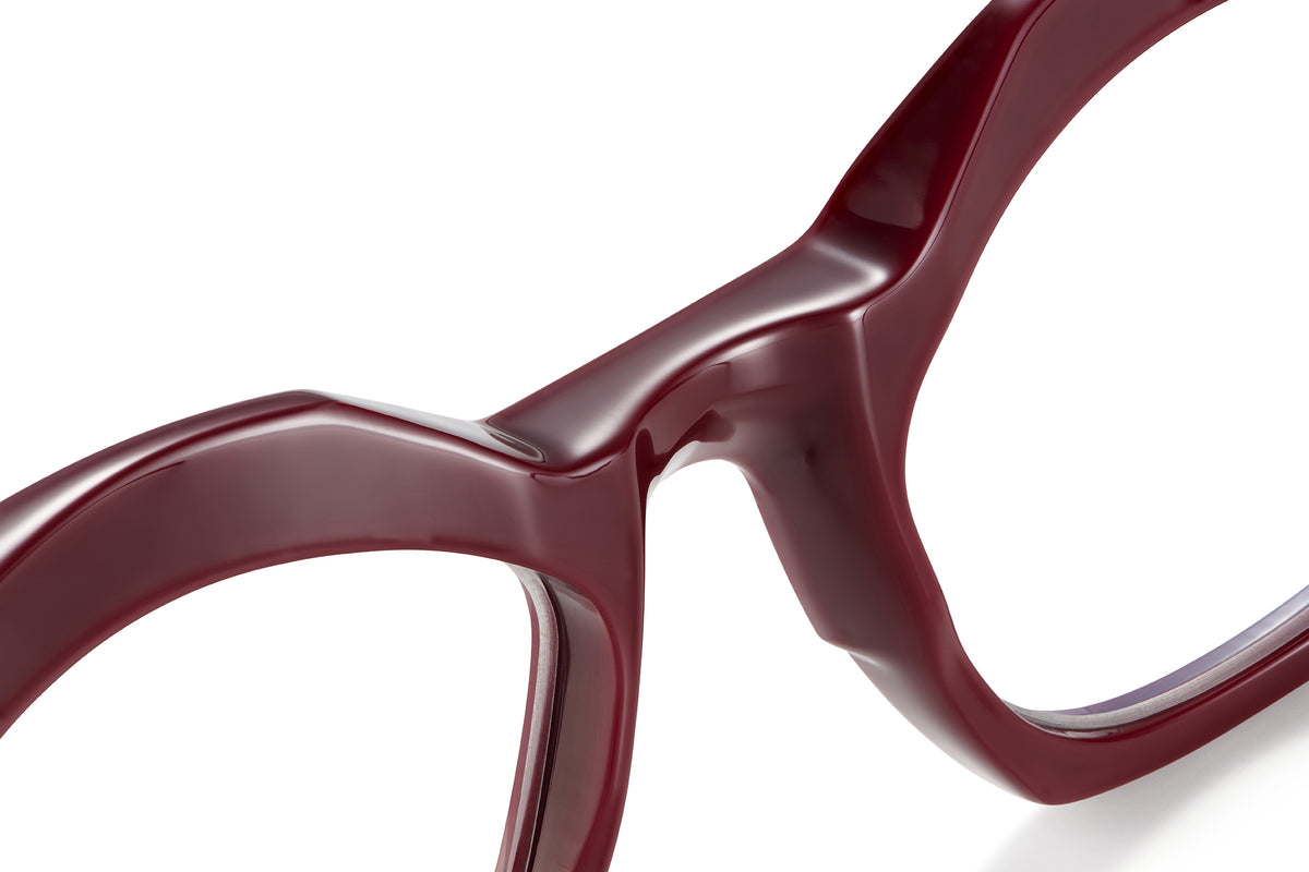 Gafas graduadas Suitto Platea para mujer, montura cat-eye de acetato, en burdeos
