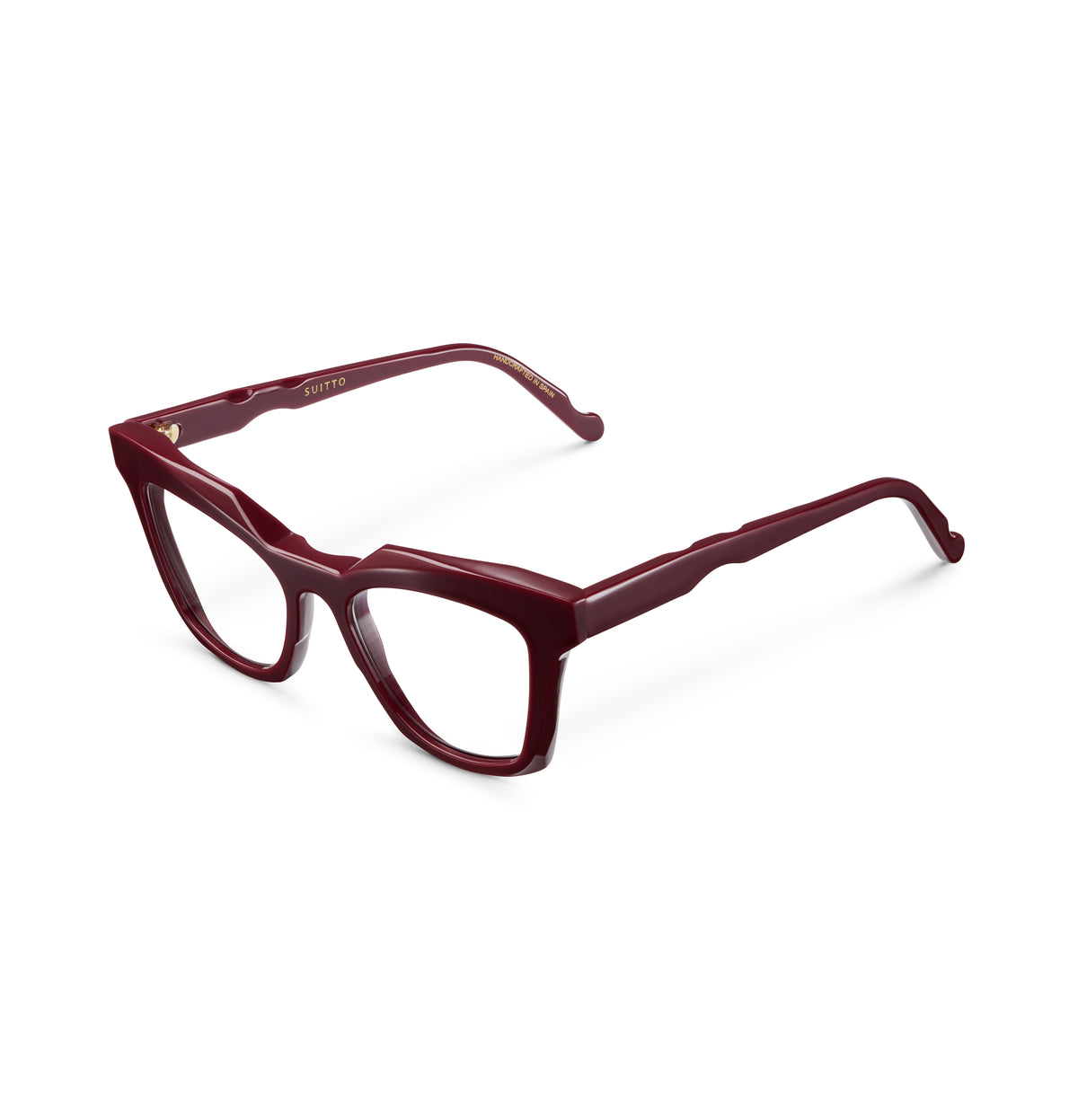 Gafas graduadas Suitto Platea para mujer, montura cat-eye de acetato, en burdeos