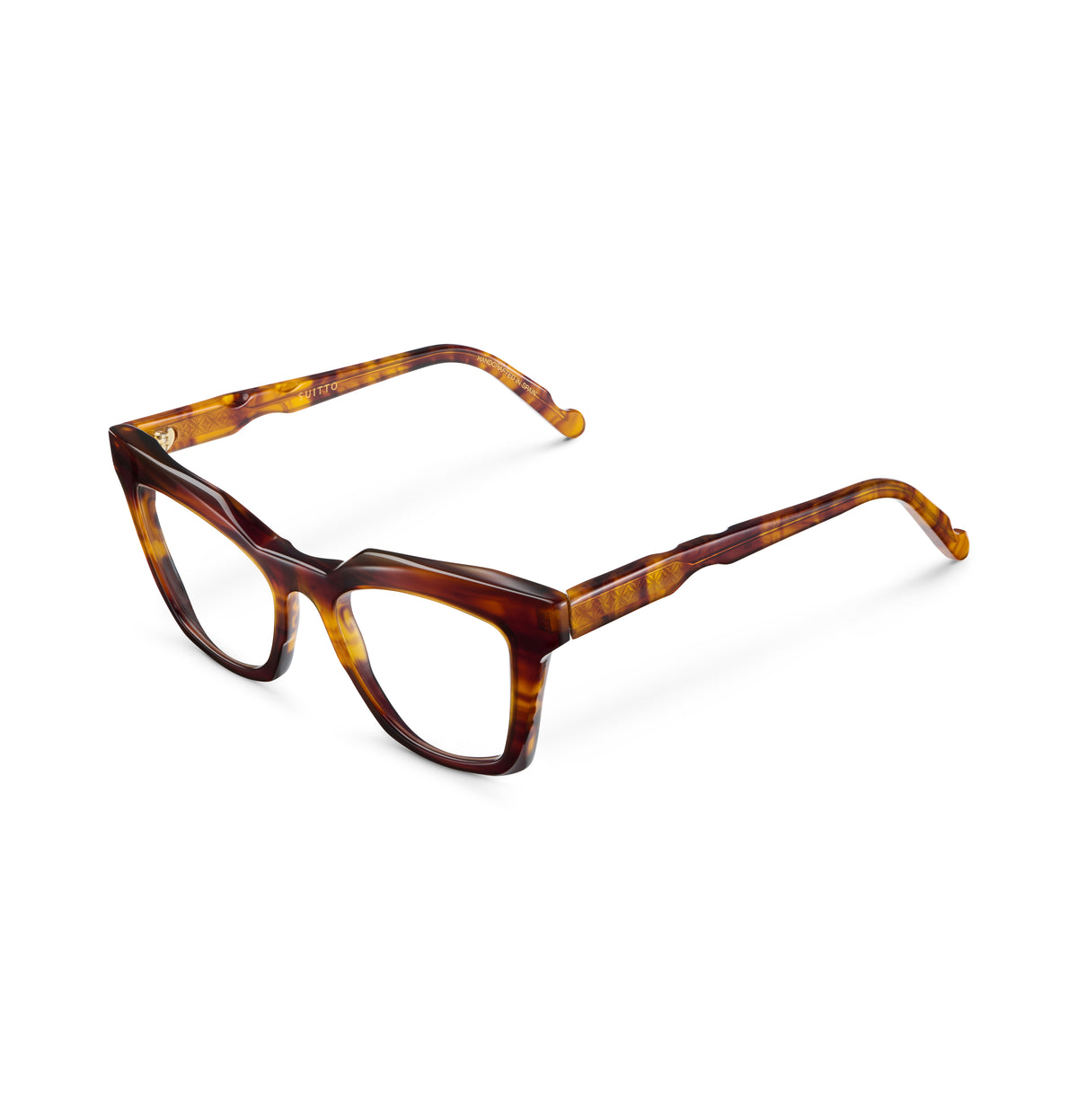Gafas graduadas Suitto Platea para mujer, montura cat-eye de acetato, en carey cobre