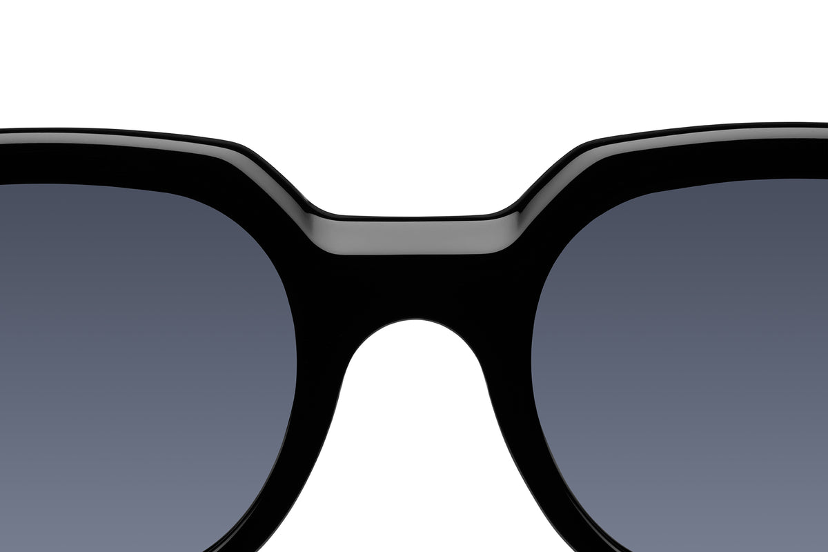 Gafas de sol Suitto Plié para hombre, montura redonda de acetato, en negro