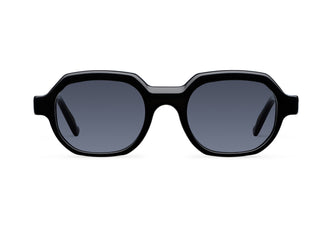 Gafas de sol Suitto Plié para hombre, montura redonda de acetato, en negro