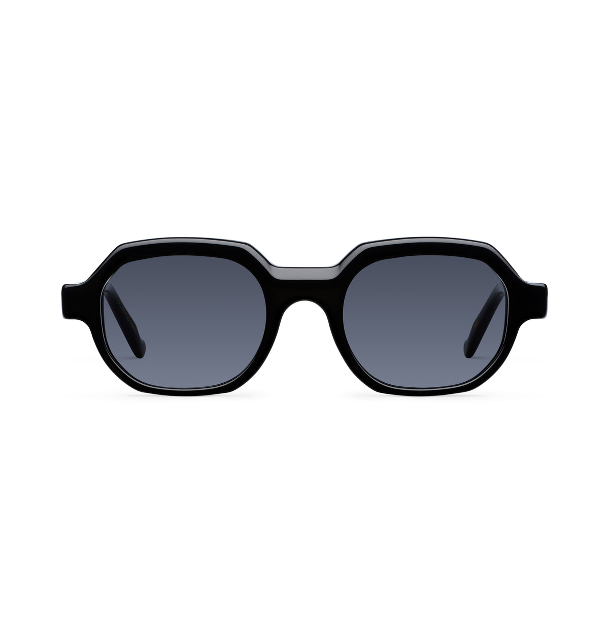 Gafas de sol Suitto Plié para hombre, montura redonda de acetato, en negro