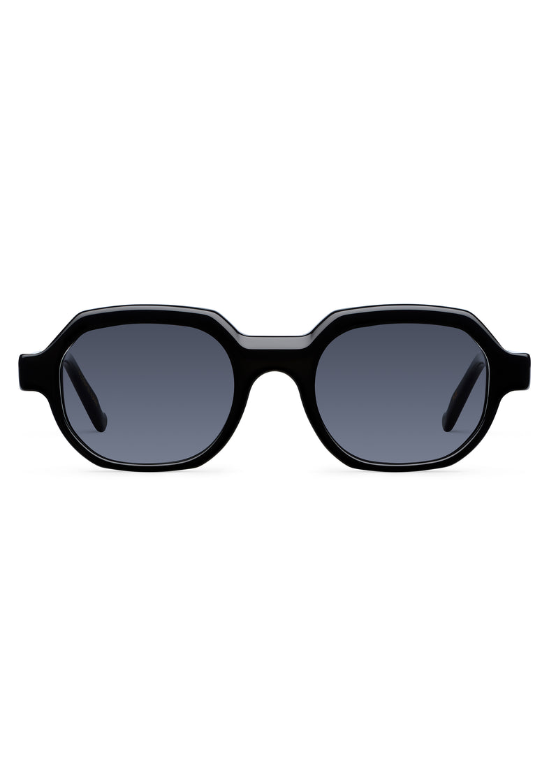 Gafas de sol Suitto Plié para hombre, montura redonda de acetato, en negro