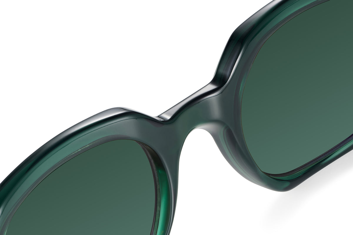 Gafas de sol Suitto Plié para hombre, montura redonda de acetato, en verde