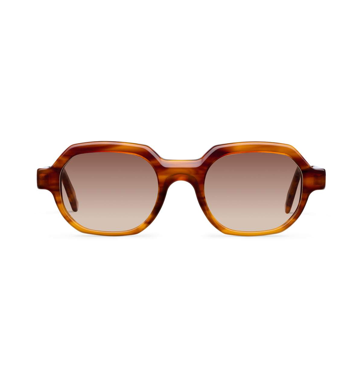 Gafas de sol Suitto Plié para hombre, montura redonda de acetato, en carey cobre