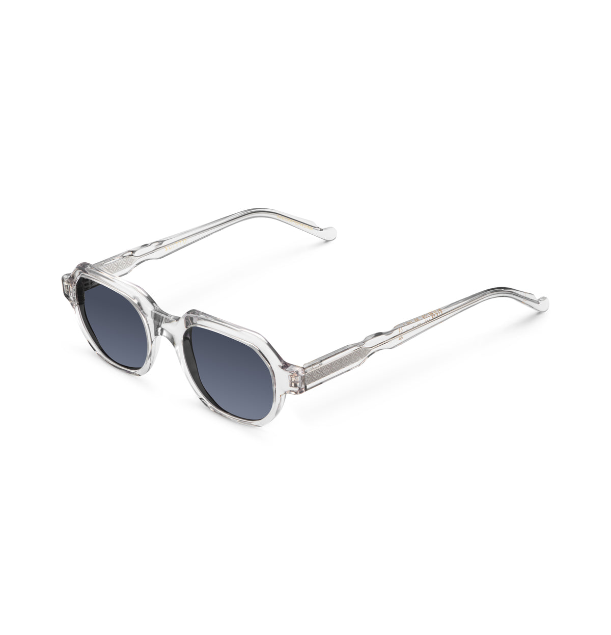 Gafas de sol Suitto Plié para hombre, montura redonda de acetato, en transparente