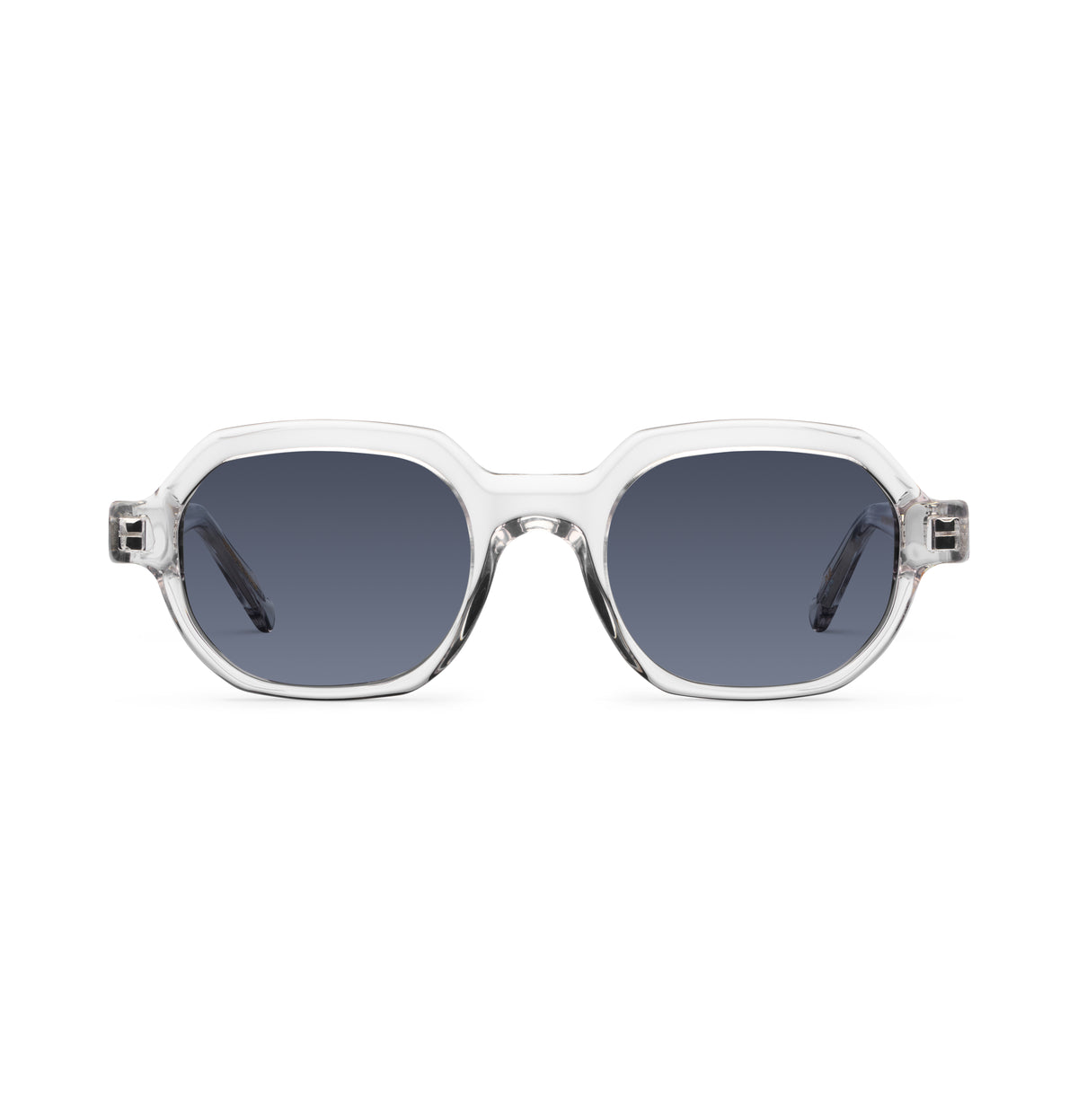 Gafas de sol Suitto Plié para hombre, montura redonda de acetato, en transparente