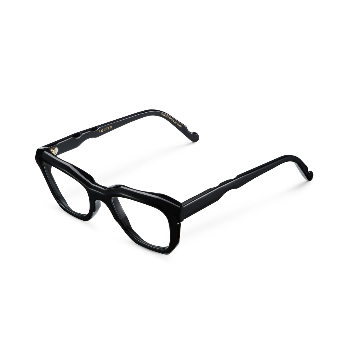 Gafas graduadas Suitto Sonata para mujer, montura cuadrada de acetato, en negro