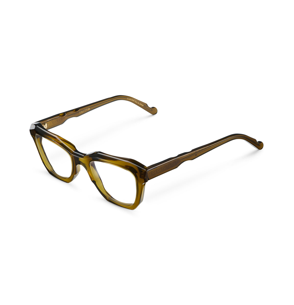 Gafas graduadas Suitto Sonata para mujer, montura cuadrada de acetato, en oliva
