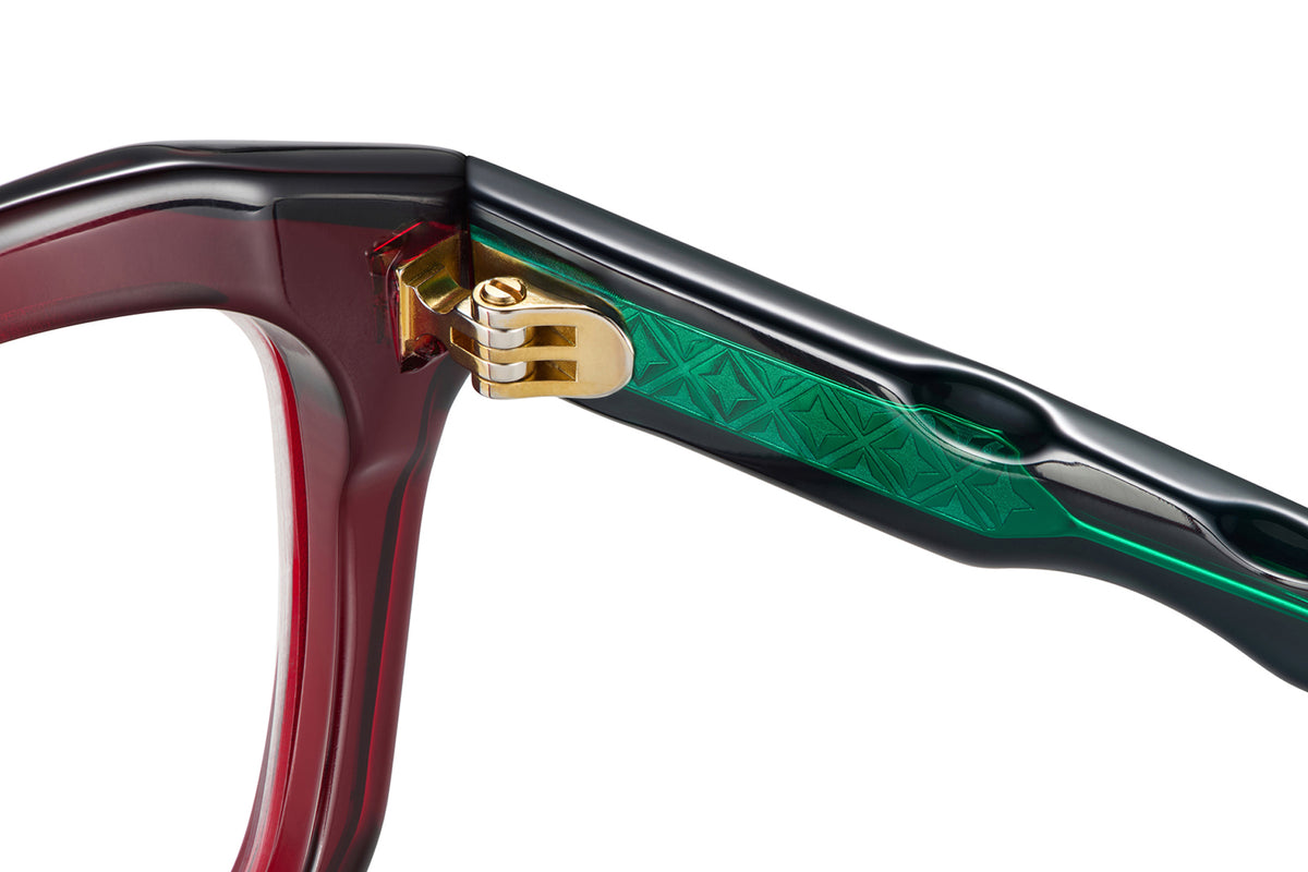 Gafas graduadas Suitto Sonata para mujer, montura cuadrada de acetato, en terracota y verde