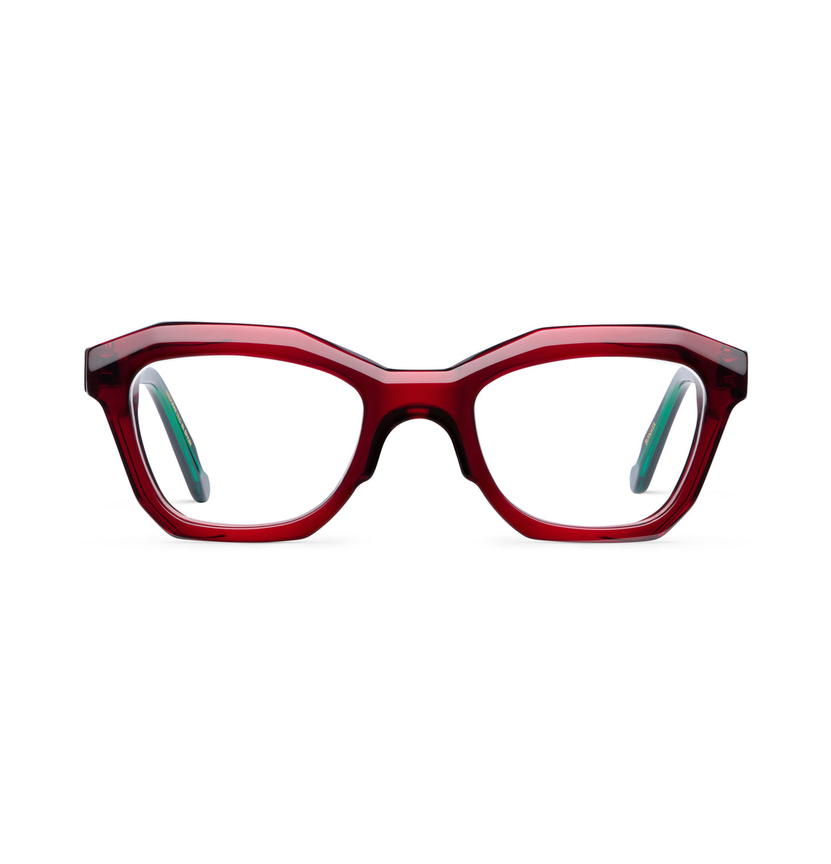 Gafas graduadas Suitto Sonata para mujer, montura cuadrada de acetato, en terracota y verde