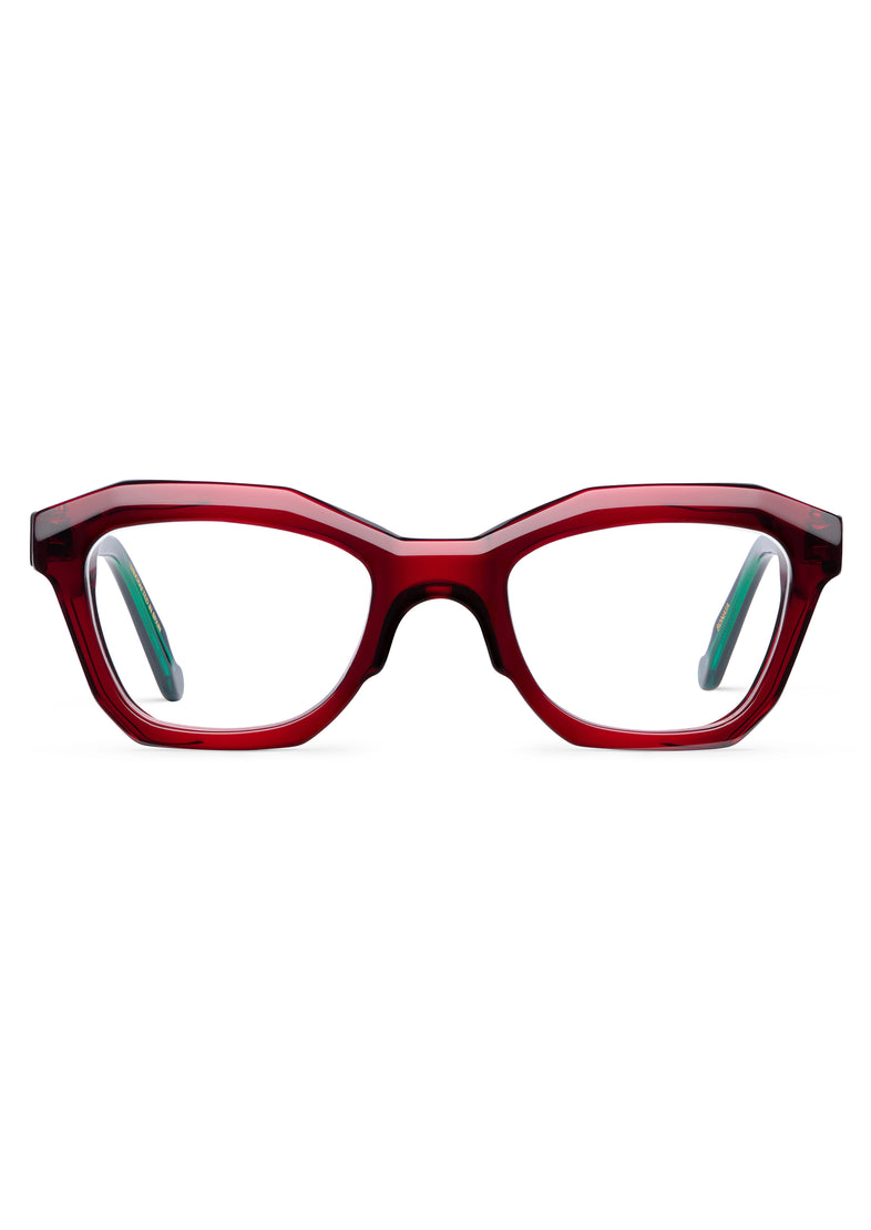 Gafas graduadas Suitto Sonata para mujer, montura cuadrada de acetato, en terracota y verde